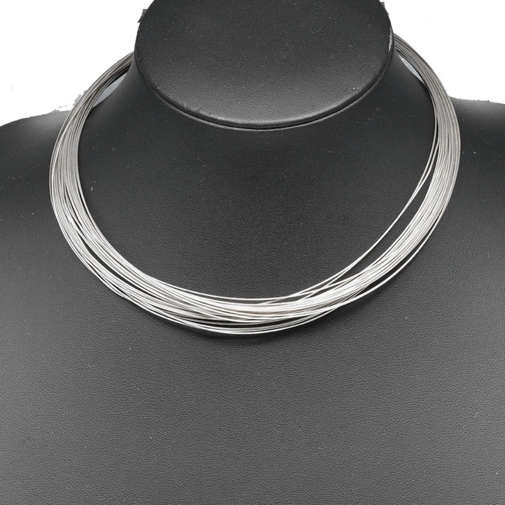 Tiffany & Co. Ultra-Rare Vintage Solid Sterling Silver 30 Wire Necklace